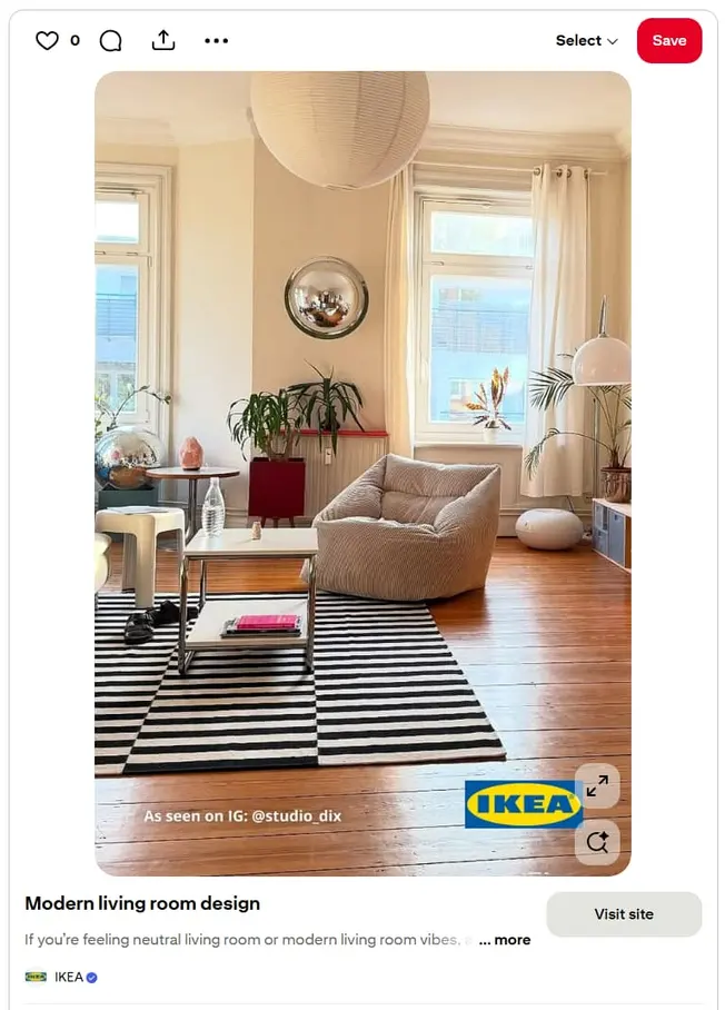 A Pinterest ad example from IKEA.