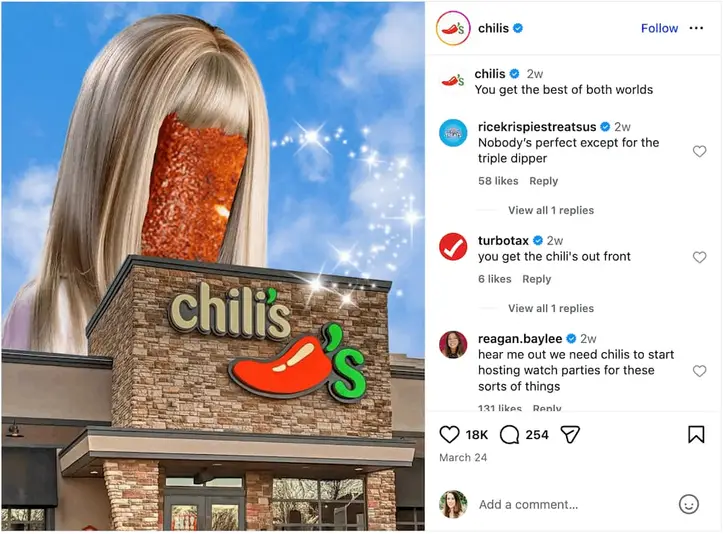 An Instagram post from @chilis.