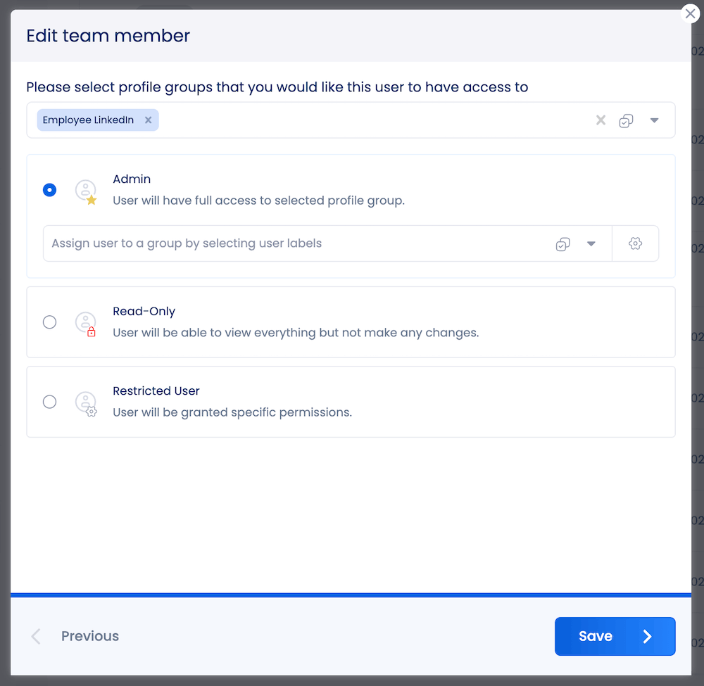 Add a new team member with restricted access in Vista Social.