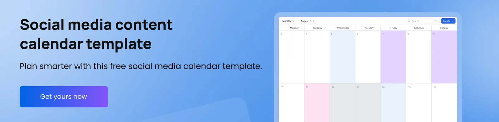 Get your free social media content calendar template from Vista Social.