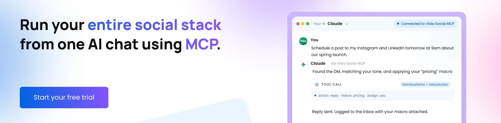 Run your entire social operation from one AI chat using MCP.