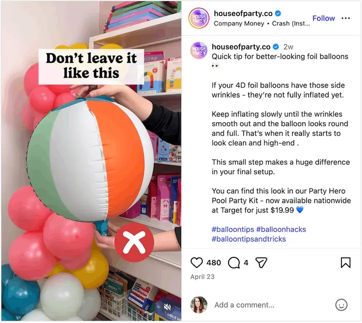 A screenshot of an Instagram Reels idea sharing a quick how-to.