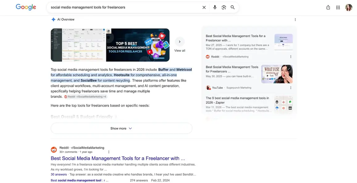 A screenshot of Google search results with a Reddit post at the top.