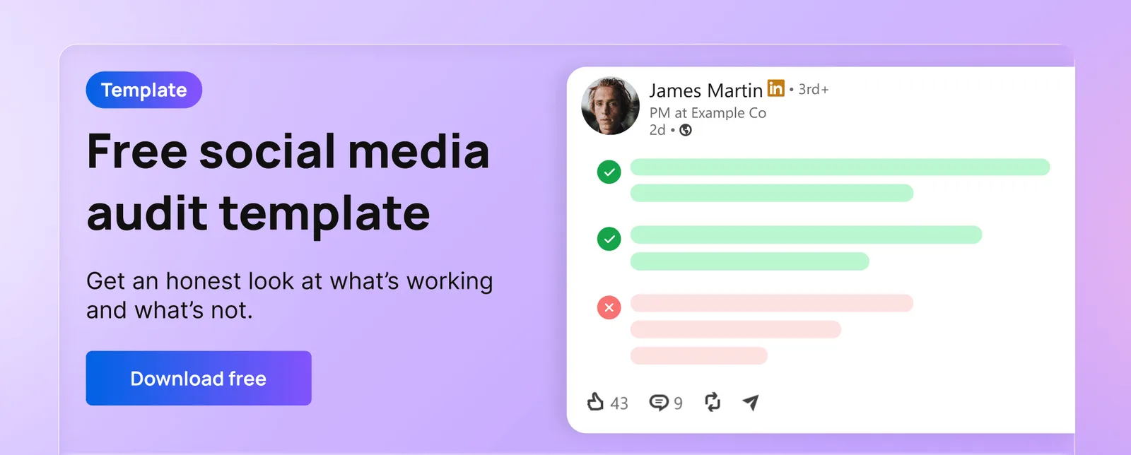 Get a free social media audit template from Vista Social.
